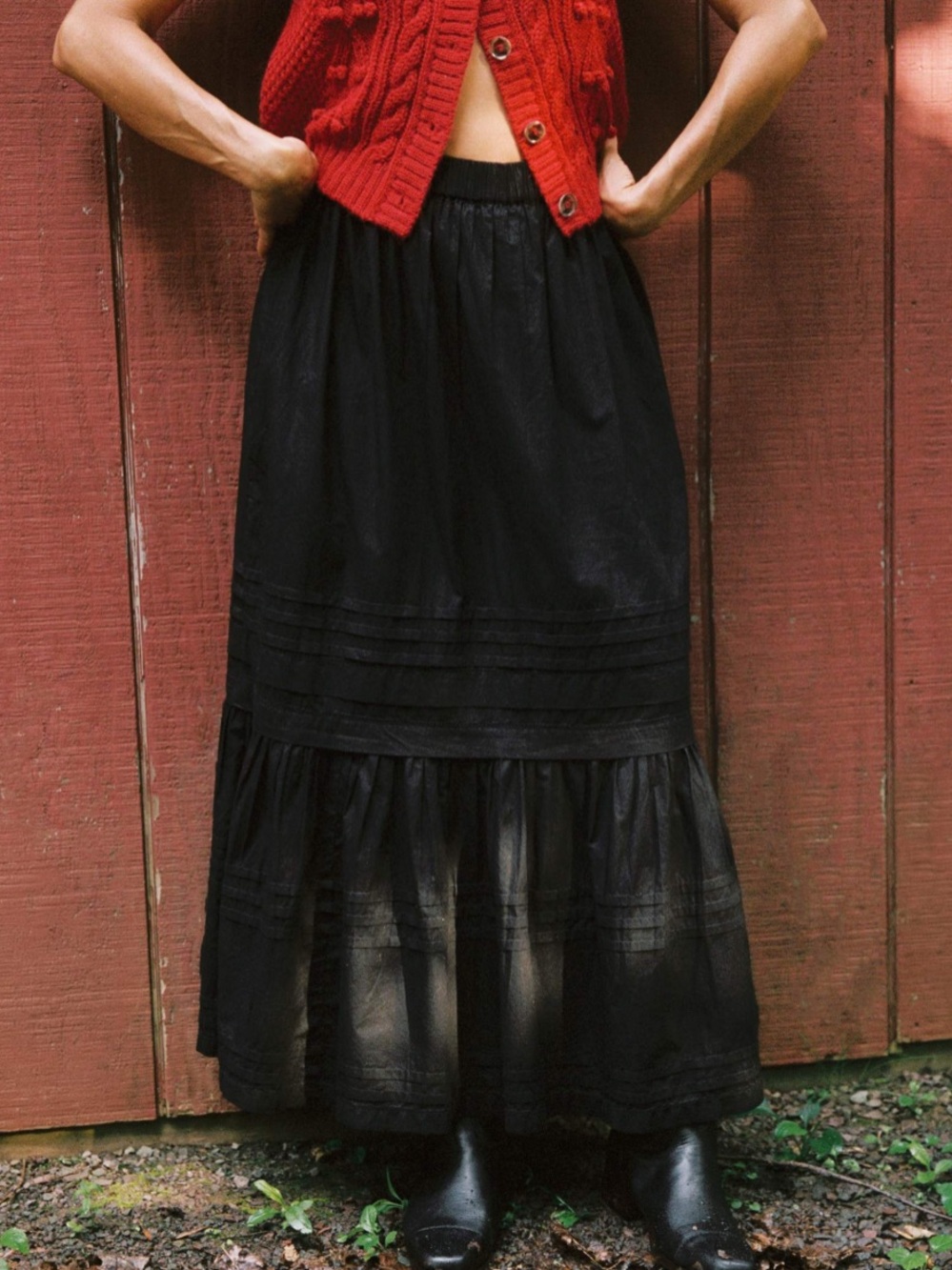 Christy Dawn Gabrielle Black Tiered Skirt